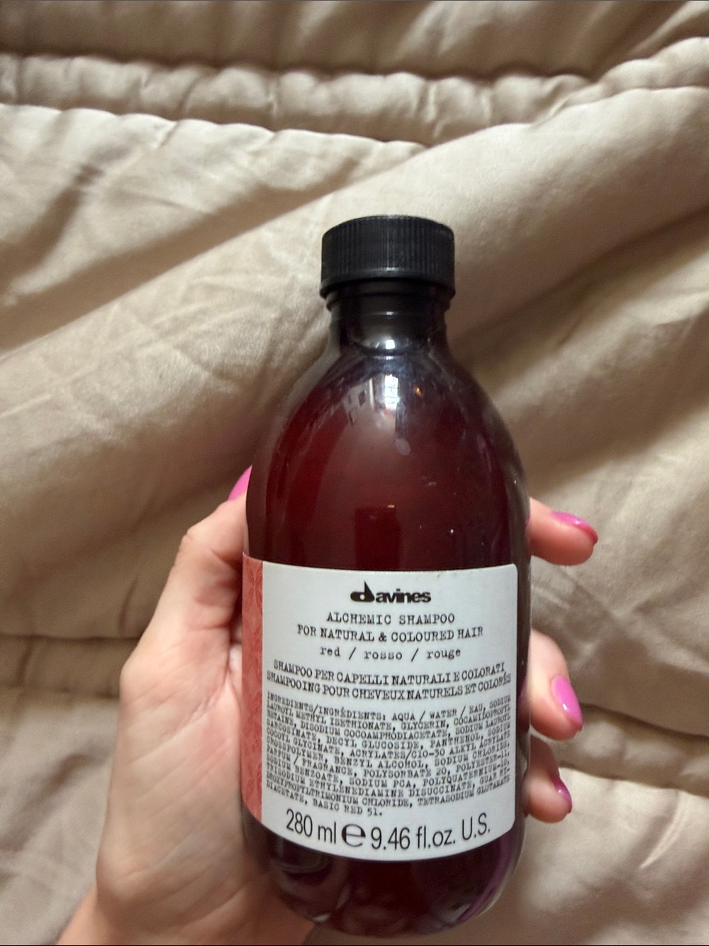 Davines Alchemic Shampoo for Red Hair - Pink Bottle HALF OP